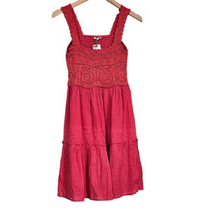 King's Road Coral Crochet Top Summer Dress